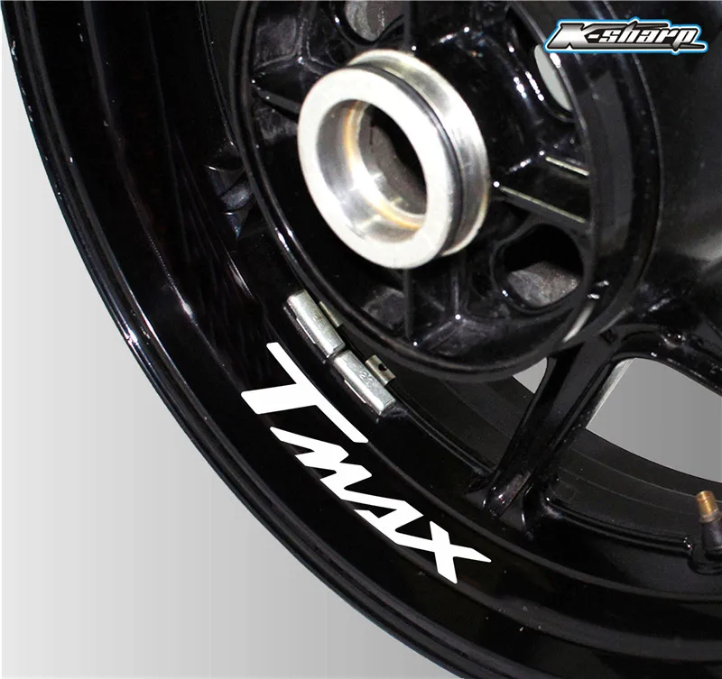Новинка! Стильная наклейка на колеса мотоцикла, светоотражающая полоска, креативная наклейка на обод для YAMAHA TMAX t max, логотип MOTO - Цвет: K-LQT-TMAX-03