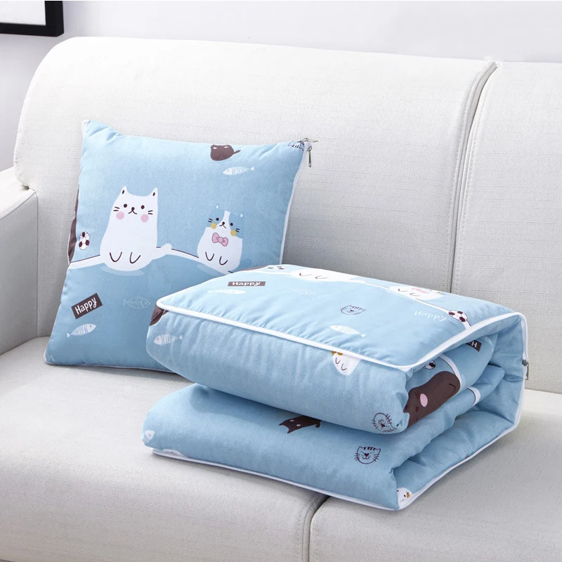 Мультяшная подушка, летнее одеяло, милый кот, узор, диван, офис, двойное использование, подушка для автомобиля, мягкое дышащее одеяло для сна для взрослых детей - Цвет: style3