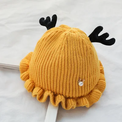 6-28 месяцев новорожденный малыш девочка и мальчик ребёнок Младенец Зима теплая вязаная шапка бини - Цвет: Цвет: желтый