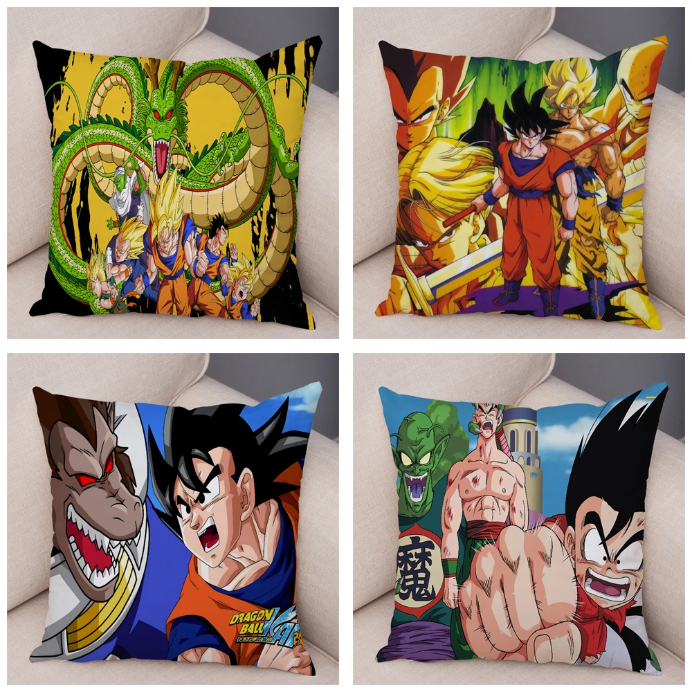 Классический Аниме Dragon Ball логотип Наволочка для дивана мультяшное украшение для дома Сон Гоку наволочка короткий плюш 45x45 см наволочка