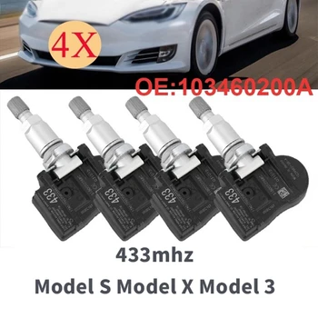 

1 Set of 4 TPMS 43hz Tire Pressure Sensors for Tesla Model S Model X Model 3 1034602-00-A 103460200A