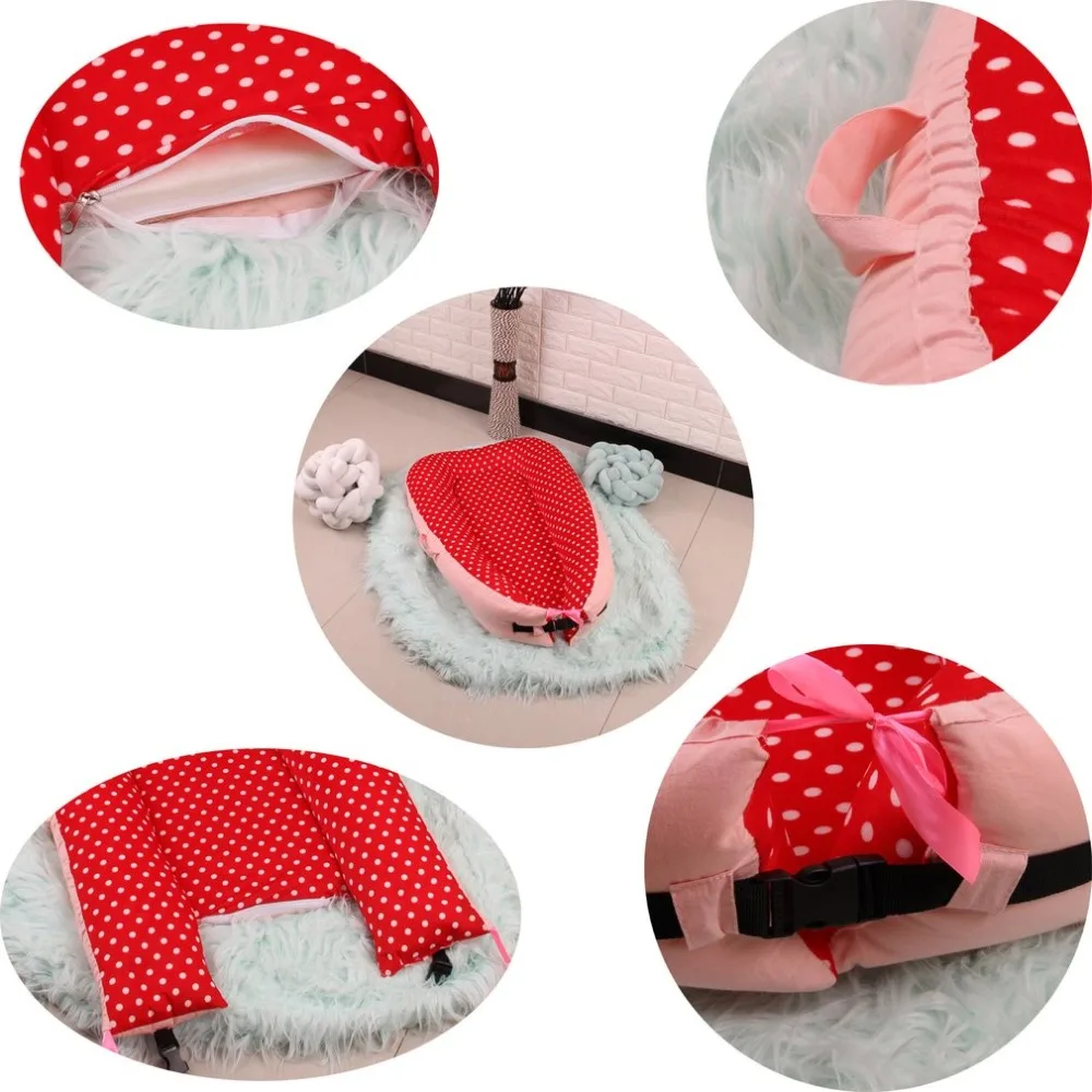 NEWONE Baby Nest Bed Toddler Baby Cribs White Dot Small Size Portable Removable Newborn Baby Sleeping Crib Safety Cushion Mat