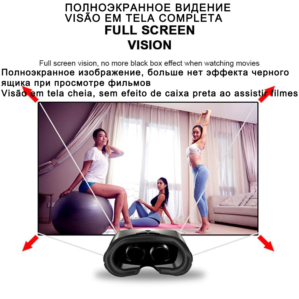 Fone de Ouvido com Controlador Óculos Inteligentes de Realidade Virtual Capacete para Smartphones Telefone Android Iphone Binóculos 3d vr - Image 3