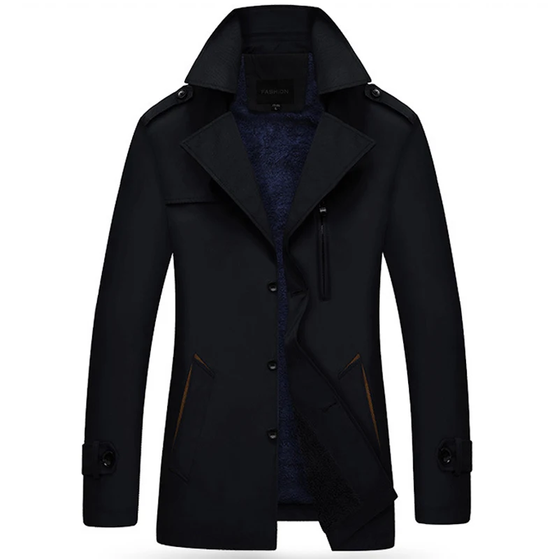 Лидер продаж, зимний Тренч для мужчин, толстый теплый VogueJacket, длинный плащ, Мужская одежда, мужское пальто, ветровка, верхняя одежда