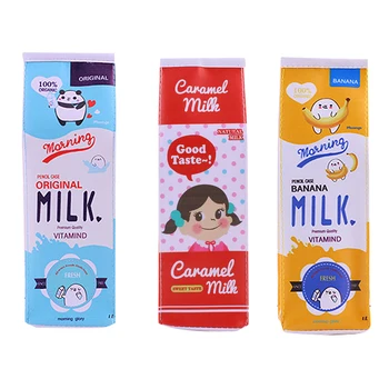 

Milk Carton Pencil Case Waterproof PU Pen Bag Pencil Holder Pen Pouch Stationery Organizer
