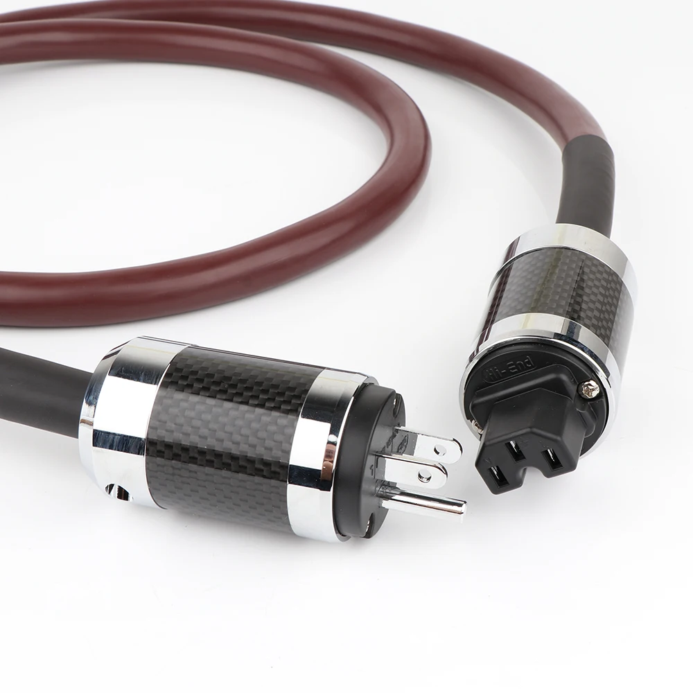 

Hifi audio cardas pure copper power cord carbon fiber power connector hi-end EU/US AC mains audio power cable