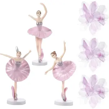 

1 Set 6 Pcs Beautiful Cake Decorations Elegant Ballerina Adornment Set Cake Decoration Ornaments Ballet Girl Combo Set