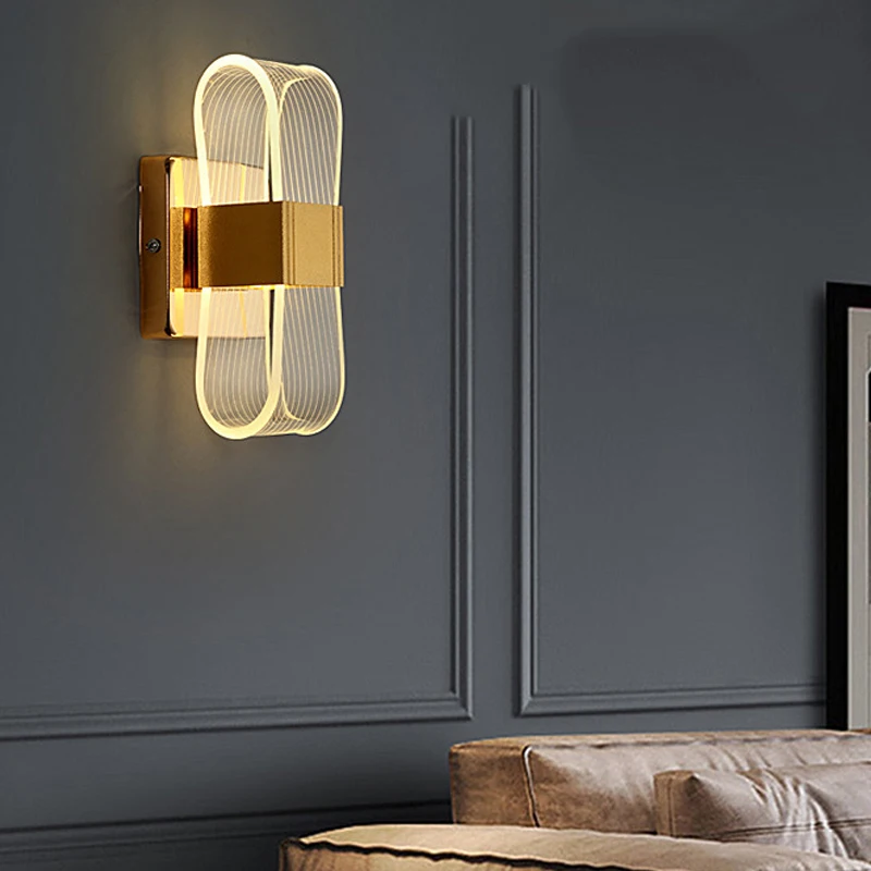 

Modern LED Acrylic Wall Lights Indoor Wall Decor Lamps Bedroom Wall Light Led Bedside Wall Sconces Home Decoration Living Room