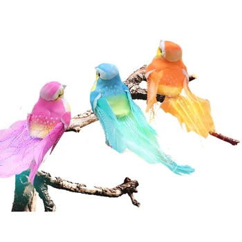 

24pcs Toys Faux Feather Ornaments Home Decor Props Simulation Bird Party For Wedding Garden Vividly Accessories DIY Craft Gift