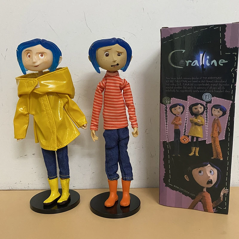 Кукла Coraline в полоску рубашка NECA плащ экшн-фигурка секретная дверь коралиновая