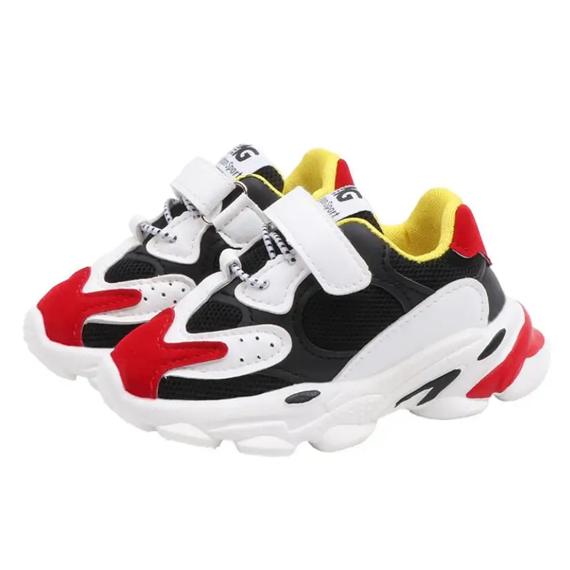  Children Casual Sport Shoes Baby Boys Girls Soft Sneakers Kids Lace-up Child Leather Running Shoes 
