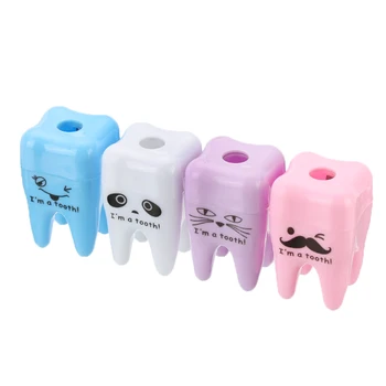 

20pcs/Lot Lovely Tooth Shapes Pencil Sharpener School Kid's Children Favorite For Dental Clinic Gift Care Oral