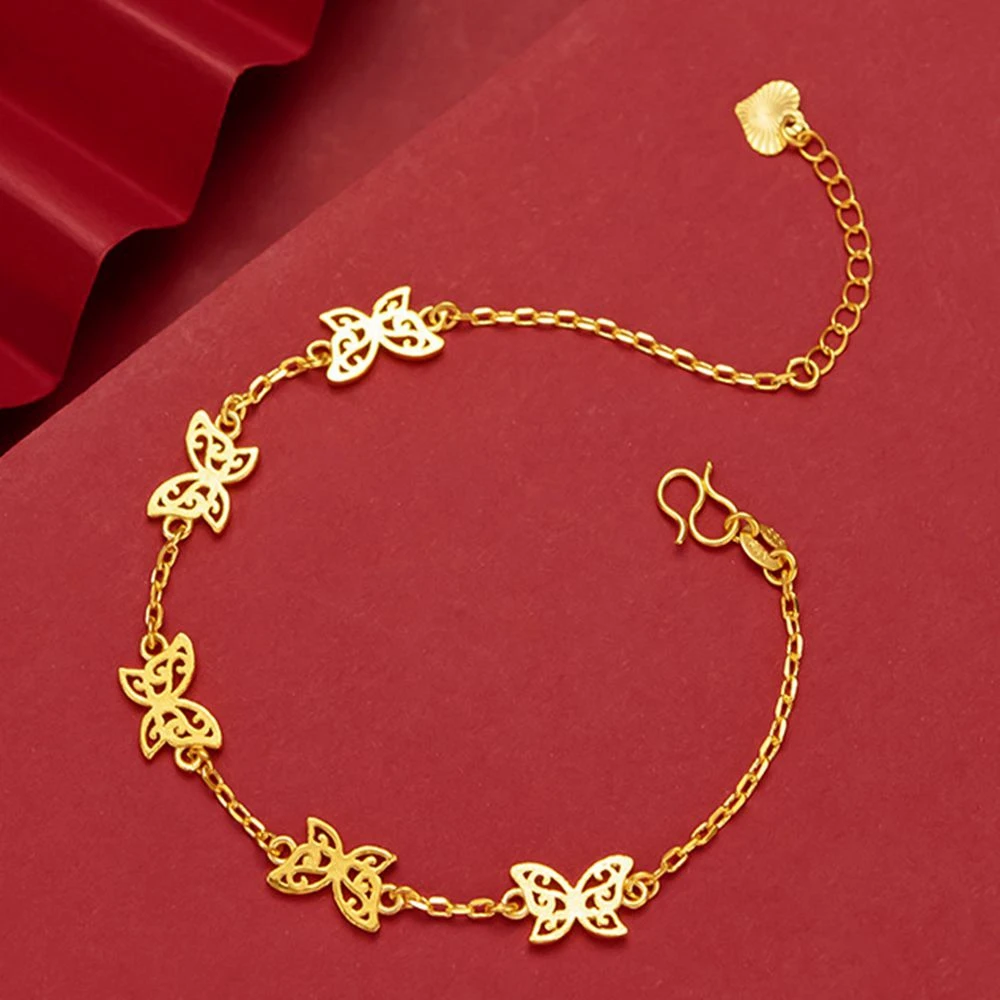 

Butterfly Shaped Wrist Chain Women Girl Jewelry Yellow Gold Filled Pretty Gift