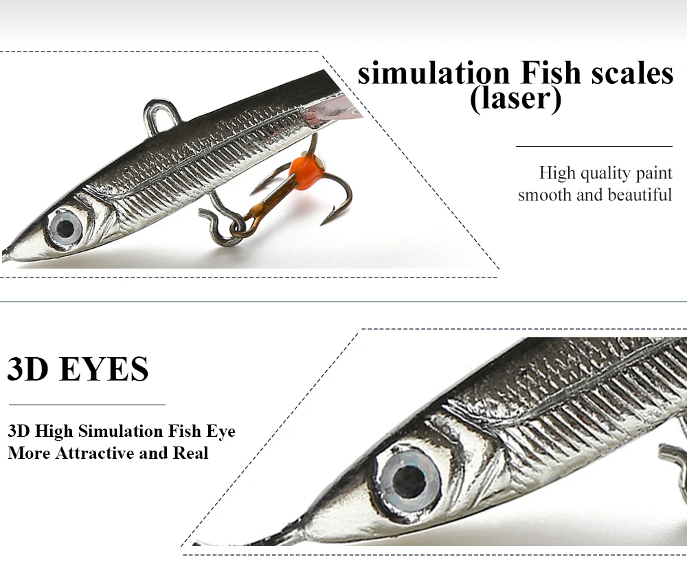 FTK приманка для подледной рыбалки 1 шт. 22 г/8 см зимняя приманка-Стабилизатор жесткая приманка 3D Глаза рыболовные крючки свинцовая жесткая приманка Рыболовная Снасть 4 цвета