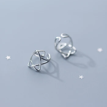 

Mens 100% 925 Sterling Silver Hollow Star Ear Cartilage Earings Non Piercing Ear Cuff Clip on Earrings for Women Jewelry