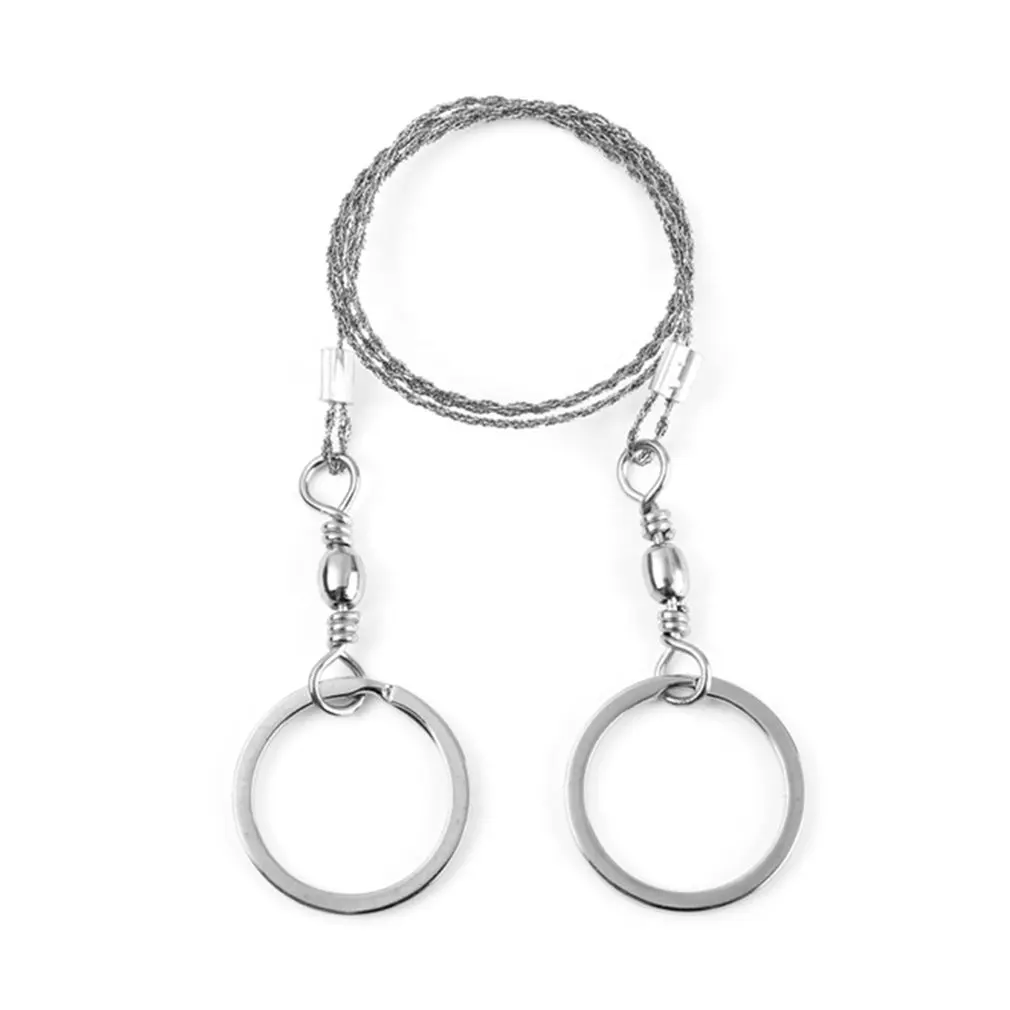 

Hiking Camping Pocket Stainless Steel Outdoor Emergency Survival Wire Saw Multifunctional 360 Degree Rotation Wire Saw