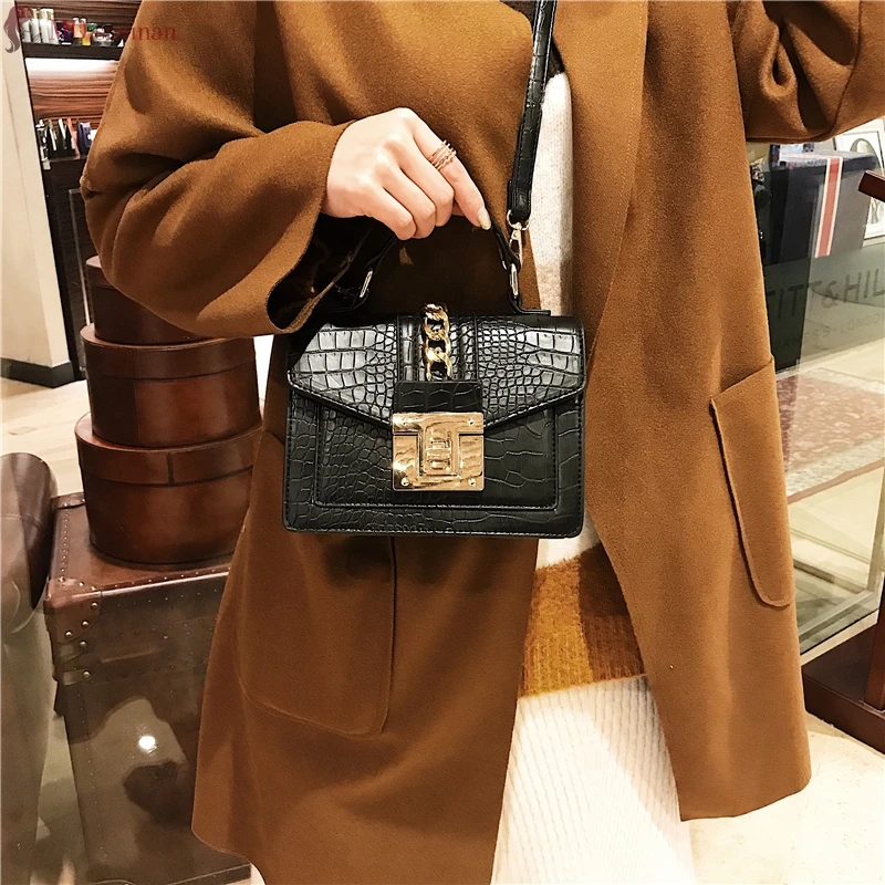 Women Bag Female Leather Handbags Small Messenger Bag Chain Flip Tote Crossbody Bags for Women Vintage Shoulder Bag Bolsos