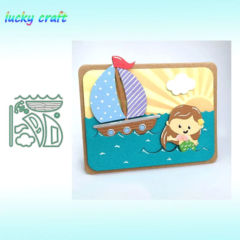 

Small Puzzle Sailboat set Metal Cutting Dies for DIY Scrapbooking Embossing Paper Card Album Decoration Crafts Dies Cut 2019