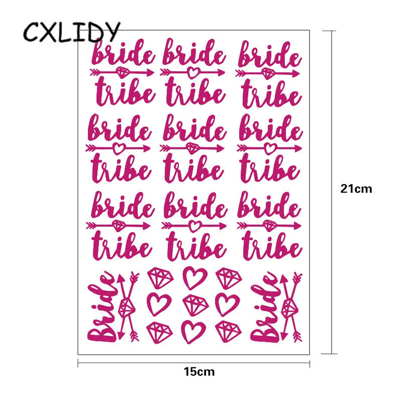 Team Bride Bridal Bachelor Party Wedding Hot Stamping Water Transfer Tattoo Stickers aa044 (7)