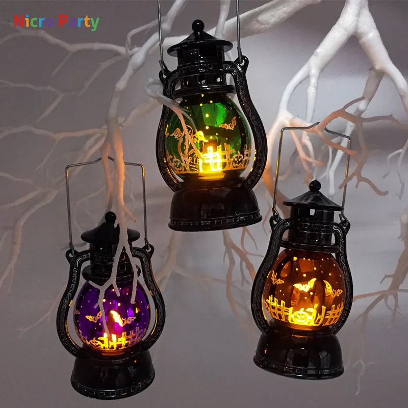 

Nicro 3 Colors Halloween Decoration Small Lamp Haloween Retro Laser Light Party Decor Event Supplies #Oth206