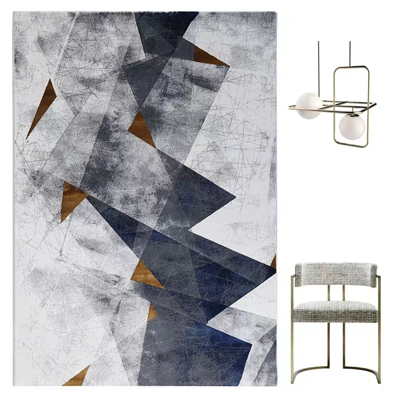 Ковер в скандинавском стиле для гостиной с металлическим цветом, большой размер, американский винтажный декоративный толстый тканый ковер