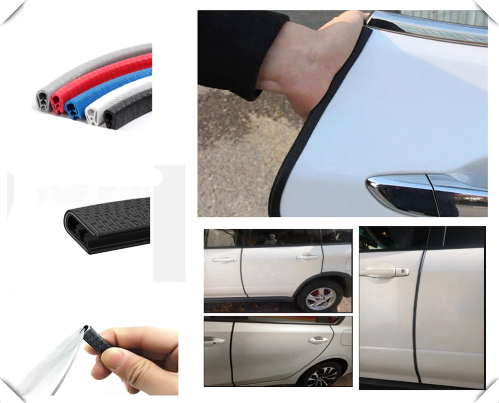 Car Styling Sticker Door Edge 5M Guard Plate Trim Strip Seal Retrofit Per Volkswagen Vw Touran 1.4 Fox 1.2 Touareg2 Golfa5 Gt