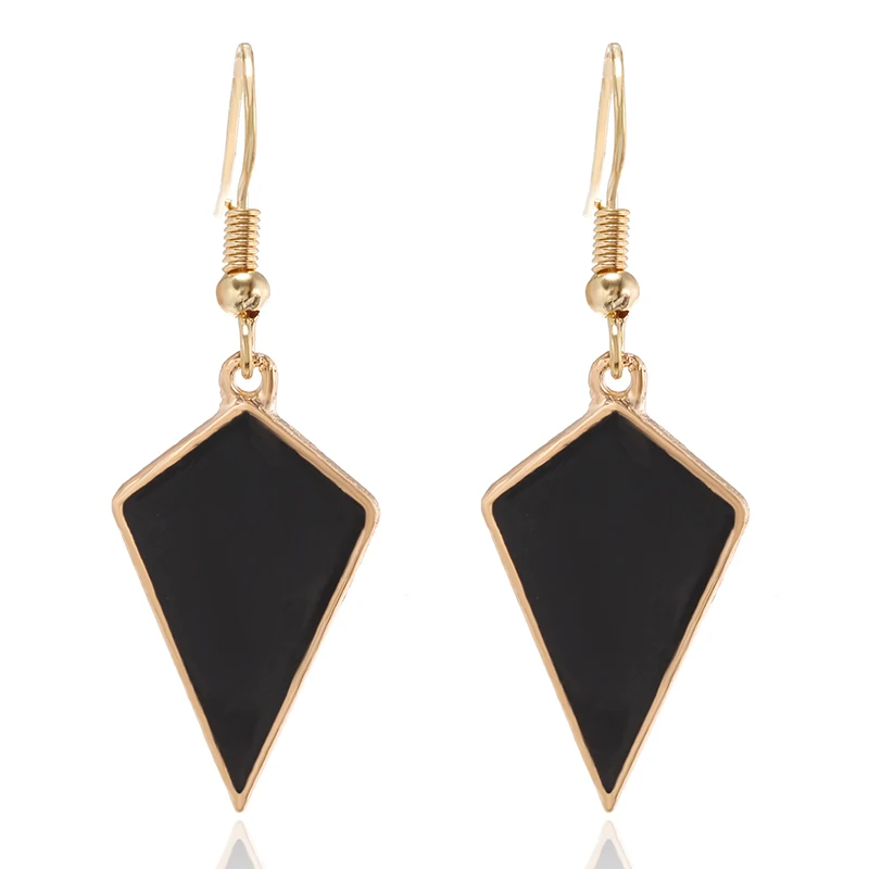 ZHEN TOMOMI Korean Statement Black Geometric Rhombus Earrings For Women 2021 New Trend Cool Fashion Jewelry Oorbellen Brincos | Украшения и