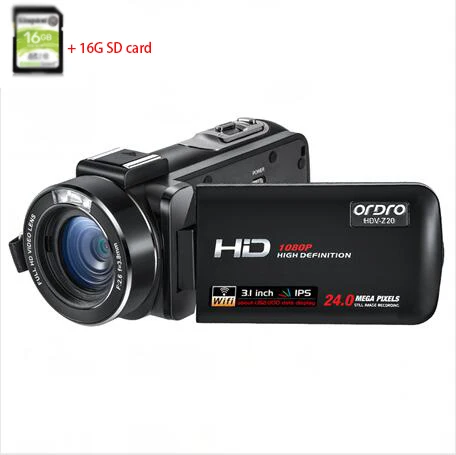 Standard Видеокамера Камера Full HD 1080P 30FPS ORDRO Z20 3," ips сенсорный цифровой Wi-Fi Камера с микрофоном Широкий формат объектива - Цвет: Standard