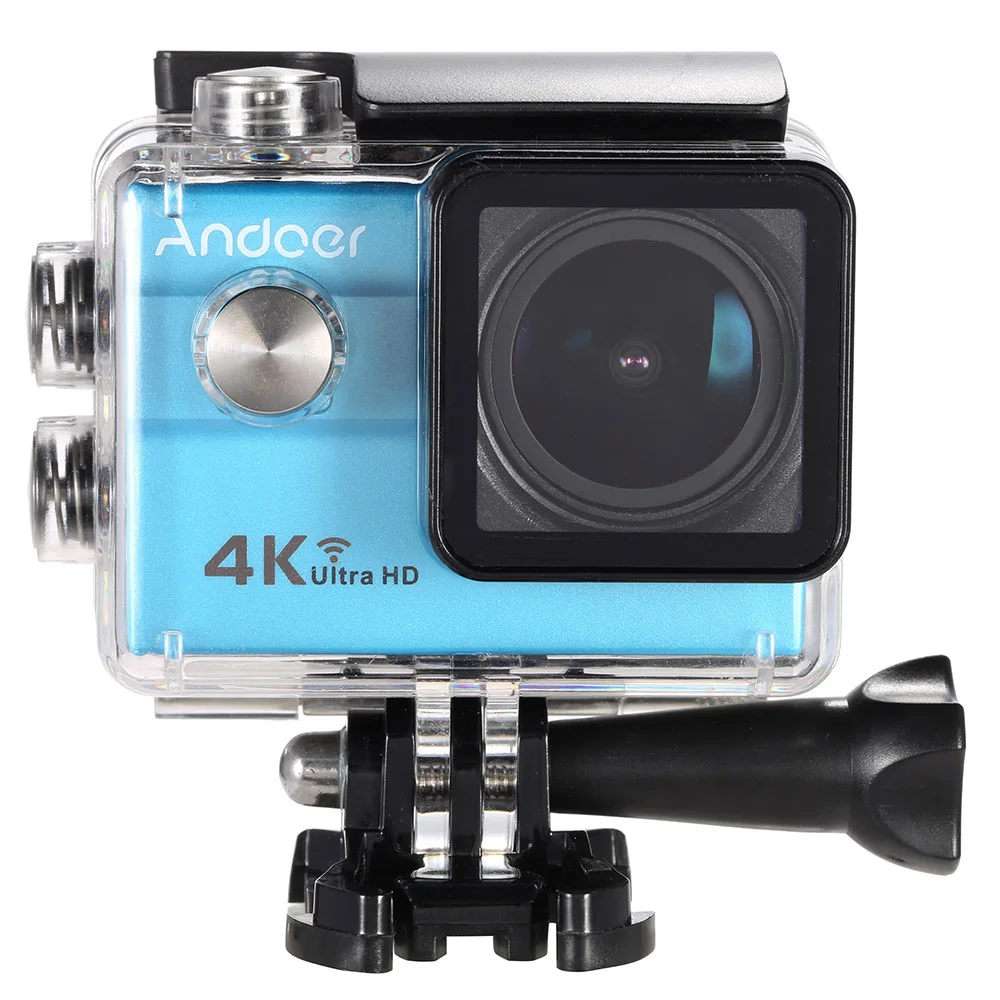 Andoer 2," lcd Ultra HD WiFi Спортивная камера с 4-кратным увеличением и широкоугольным объективом Водонепроницаемая Экшн-камера для автомобиля dvr DV Cam для активного отдыха на велосипеде - Цвет: Синий