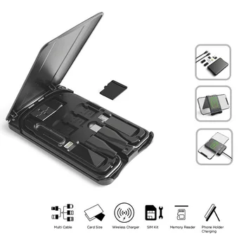

Multi-function Universal Smart Adaptor Card Storage Box Portable Wireless Charger SIM Tool Set Card Reader Charge Line Interface