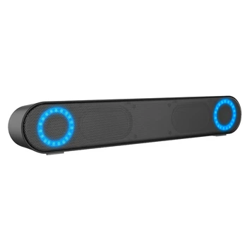

Computer Speaker with LED Lights PC Wired Desktop Sound Bar USB Powered Speaker for Desktop, Laptop, Mac, Tablets Otc
