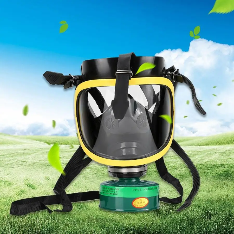 

Full Face Gas Mask Large View Rubber Respirator Protective Full Face Cover