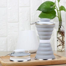 Силиконовая складная чашка Спортивная бутылка для путешествий на открытом воздухе телескопическая дорожная портативная чашка большая емкость силиконовая чашка из нержавеющей стали