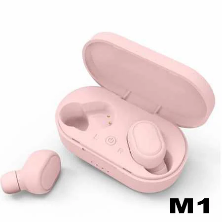 E6S TWS Wireless Bluetooth 5.0 Earphone A6s LED Display Headsets Waterproof Sport Earbuds Earphones Headset With Mic For XiaoMi - Цвет: M1 Pink