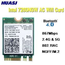 Huasj-tarjeta Wlan M.2 inalámbrica para Intel Dual band 7260, 7260NGW, AC NGFF 2x2, 802.11ac, 867Mbps, Wifi + BT 4,0