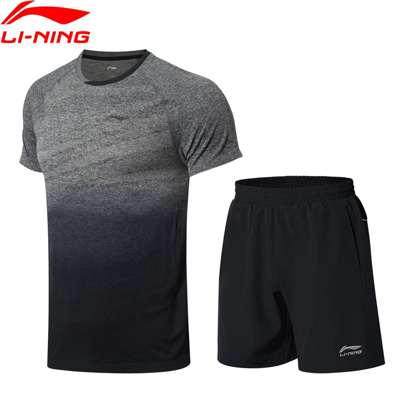 (Клиренс) Li-Ning мужские костюмы для соревнований по бадминтону футболка + шорты