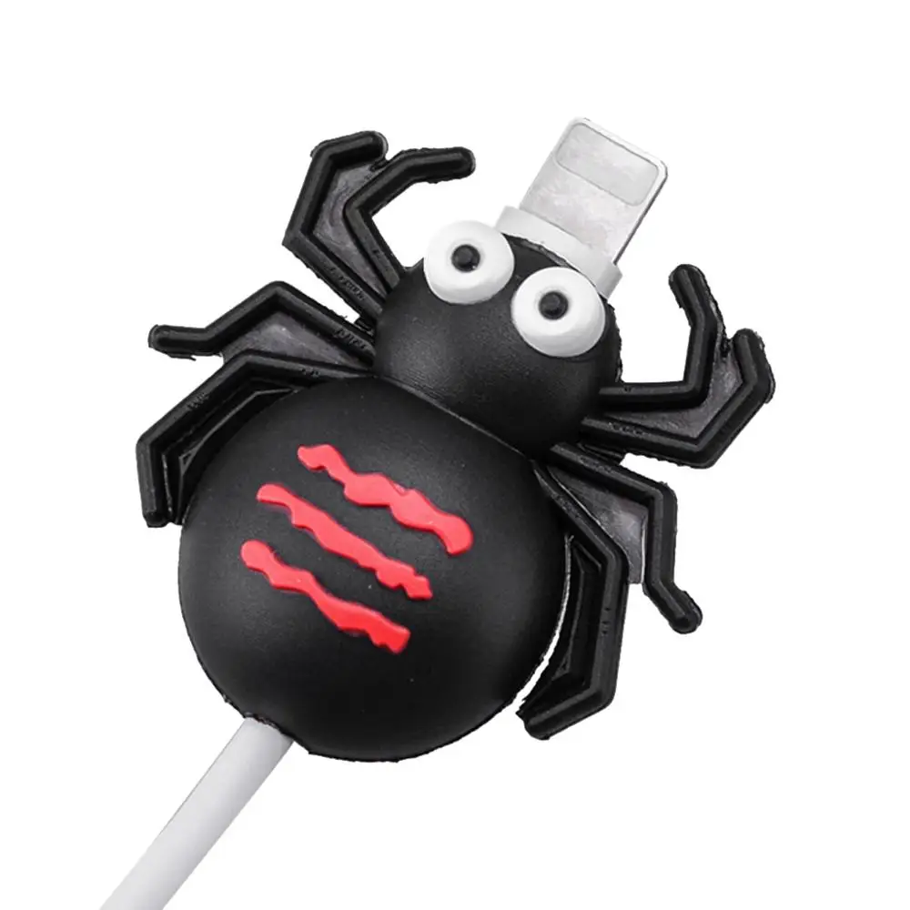 Милый usb-кабель для зарядного устройства в форме насекомых, защитный чехол, мягкий силиконовый кабель для передачи данных, защитный Шнур для iPhone, смартфон - Цвет: 4