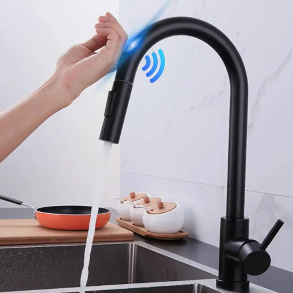 Kitchen Faucets Mixer Crane Water-Tap Bathroom Smart-Touch for Sensor Hotel Sink