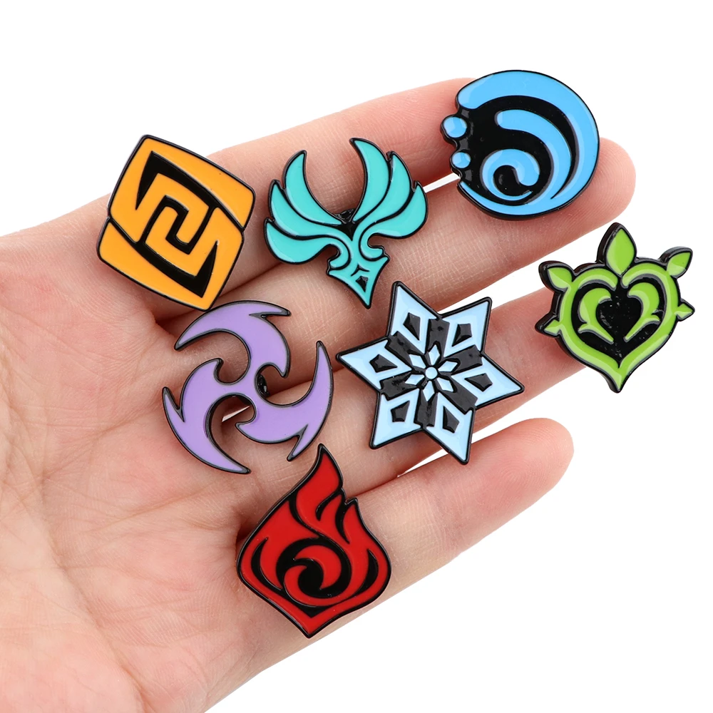 Genshin Impact Game Lapel Pins For Backpacks Brooches On Clothes Enamel
