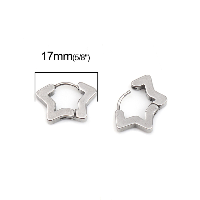 Box 304 Stainless Steel Geometric Hoop Earrings For Women Men Accessories Multicolor Black Rose Gold Loops,1 Pair