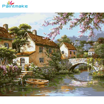 

Paintmake Landcape DIY Painting By Numbers Drawing Kits house Oil hand Painted On Canvas For Home Decor Art gifts