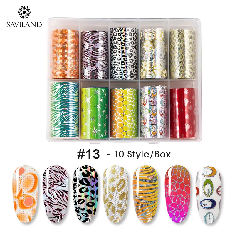 13 Soak off 10pcs жидкость для Фольга Стикеры комплект голографическая Звездное клей Sky обертывания Стикеры наклейки Звездное Бумага Маникюр для Неил арта украшения для кончиков ногтей - Цвет: 13