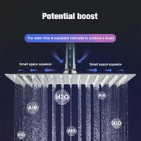 Suguword Chrome Stainless Steel Ultrathin Shower Head Large Flow High Pressure Rainfall Square Bathroom Accessory 2