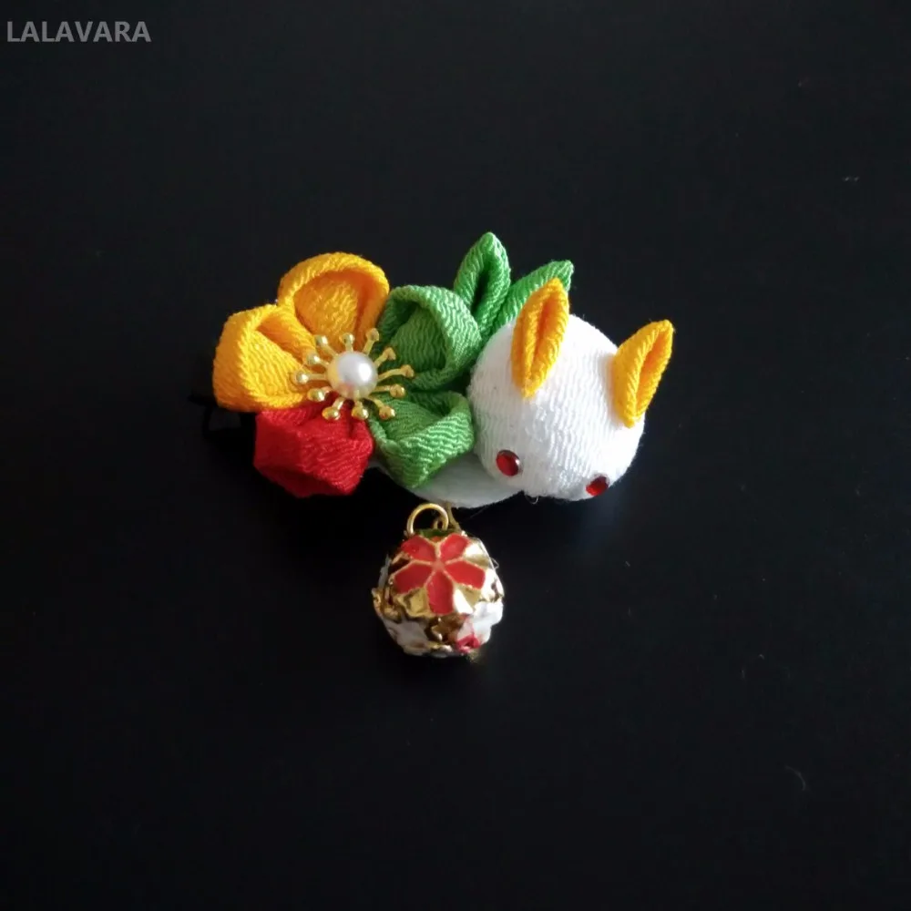 Персонализированные заколки LALAVARA из кроличьих колокольчиков и волос для девочек