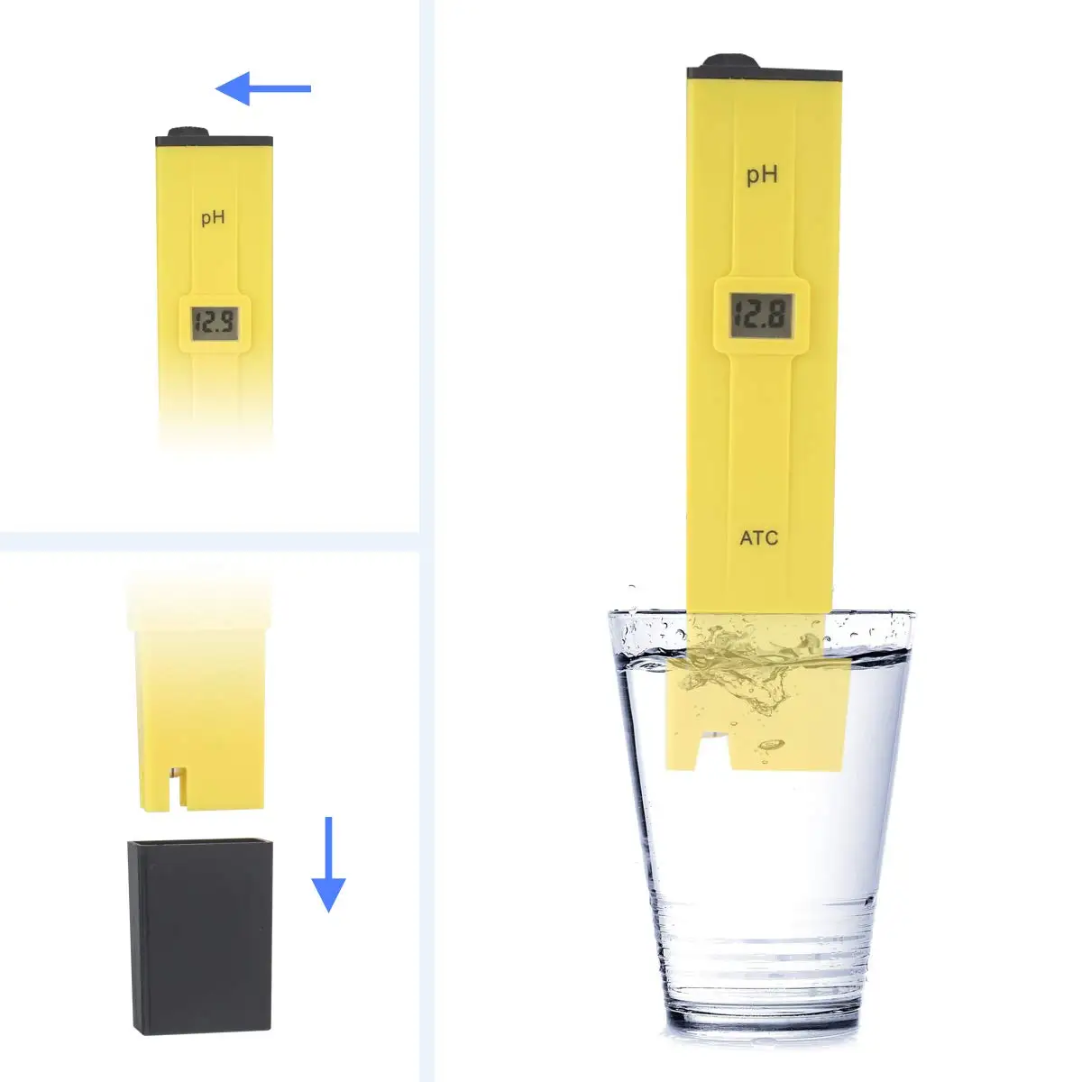 Digital PH Meter Pen PH Tester 0.01 High Accuracy with 2 Standard er Powders for Drinking Pool Soil Aquarium Water