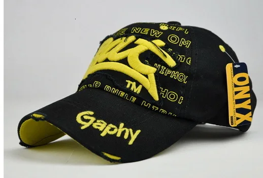 Blackyellow Много красивых тканей вышивка летучая мышь письмо бейсбольная шляпа от солнца остроконечная Кепка B001 - Цвет: Blackyellow