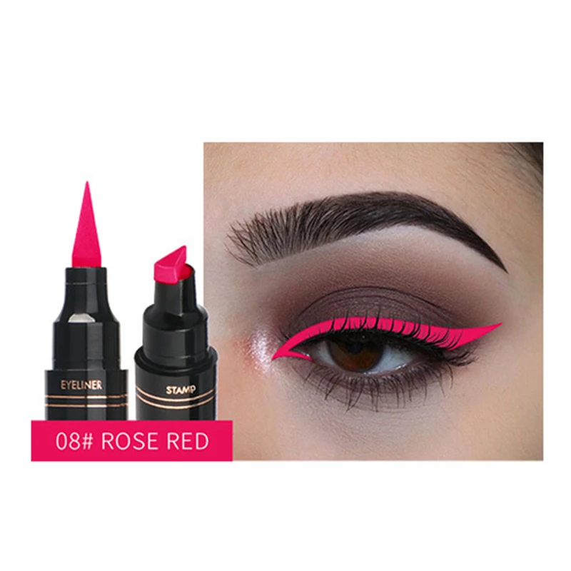 08 Hot 1 Pcs Double Ends Eyeliner Pen Colorful Eye Makeup Waterproof Long Lasting Seal Eyeliner CNT 66 - Цвет: 08
