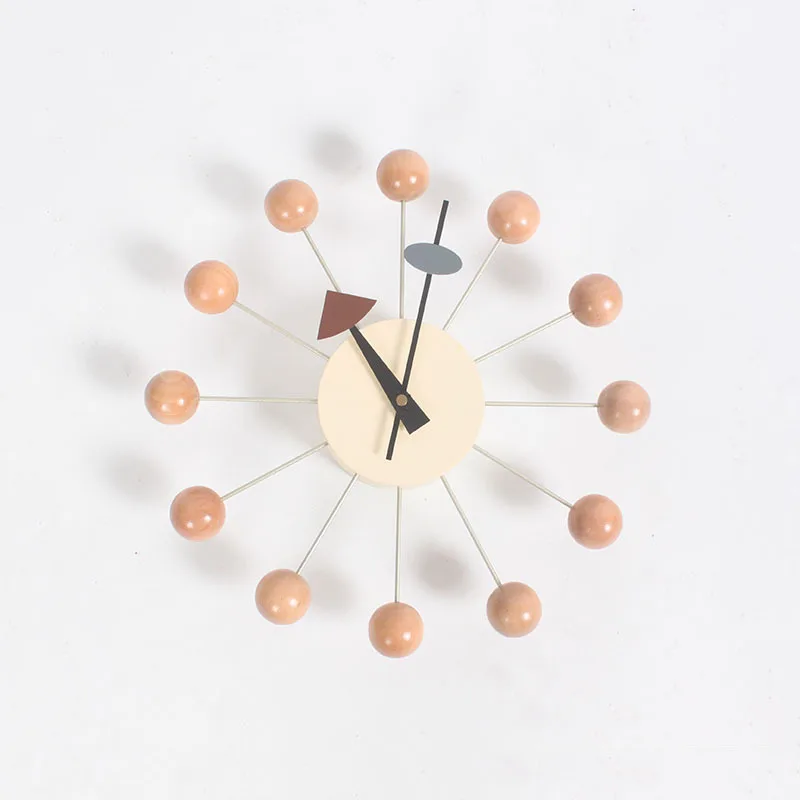 Новые модные часы популярные дизайнерские красивые современные роскошные домашние декоративные поделки деревянные шары настенные часы конфеты простые часы - Цвет: ash