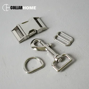 

100 sets Nickel safety metal sliders buckle 25mm connection buckle D rings for paracord dog pet collar straps sewing accessories
