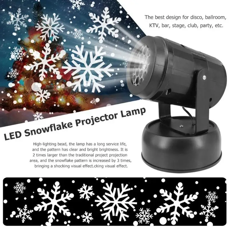 

1m LED Snowflake Lamp Disco KTV Bar Stage Club Party Projector Night Lights Lamp Bead Pattern With Clear High Brightness